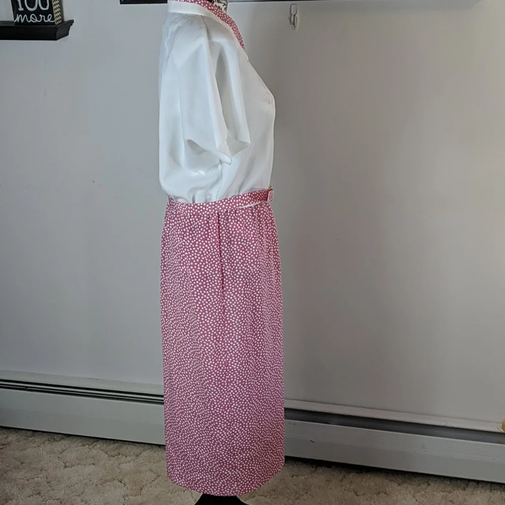 Vintage Florentine Pink Polka Dot Dress With Matching Jacket 12 (fits M) - Picture 6 of 16